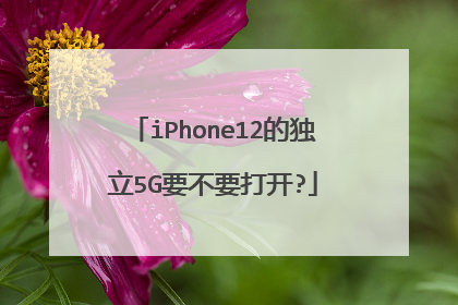 iPhone12的独立5G要不要打开?