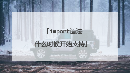 import语法什么时候开始支持