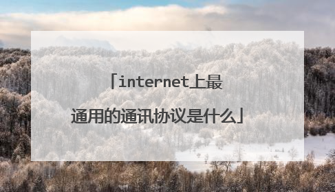 internet上最通用的通讯协议是什么