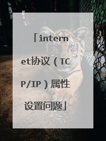 internet协议（TCP/IP）属性设置问题