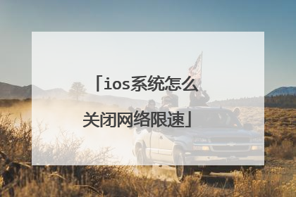 ios系统怎么关闭网络限速