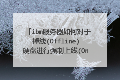 ibm服务器如何对于掉线(Offline)硬盘进行强制上线(Online)操作