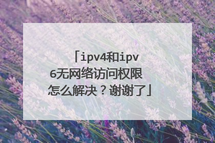 ipv4和ipv6无网络访问权限 怎么解决？谢谢了