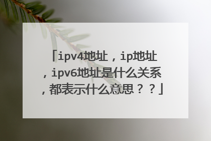 ipv4地址，ip地址，ipv6地址是什么关系，都表示什么意思？？