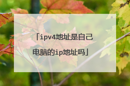 ipv4地址是自己电脑的ip地址吗