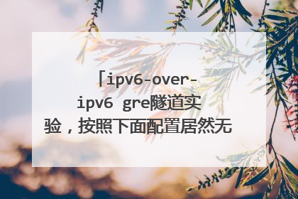 ipv6-over-ipv6 gre隧道实验，按照下面配置居然无法ping通！怪事，谁知道，麻烦说下！