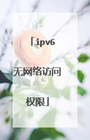 ipv6无网络访问权限
