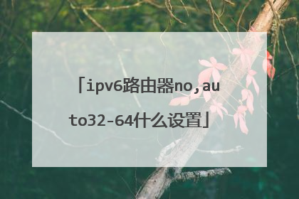 ipv6路由器no,auto32-64什么设置