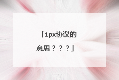ipx协议的意思???