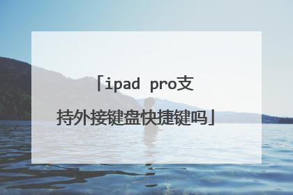 ipad pro支持外接键盘快捷键吗