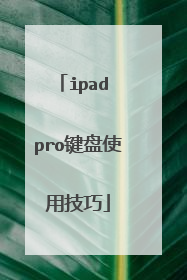 ipad pro键盘使用技巧