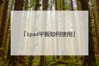 ipad平板如何使用