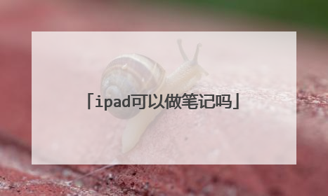 ipad可以做笔记吗