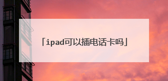ipad可以插电话卡吗