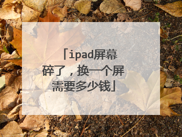 ipad屏幕碎了,换一个屏需要多少钱