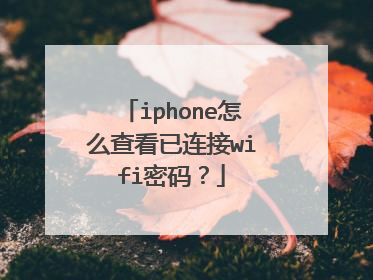 iphone怎么查看已连接wifi密码？