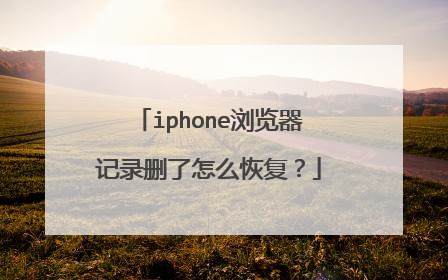 iphone浏览器记录删了怎么恢复？
