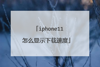 iphone11怎么显示下载速度