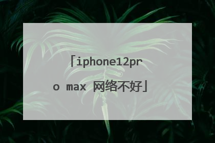 iphone12pro max 网络不好