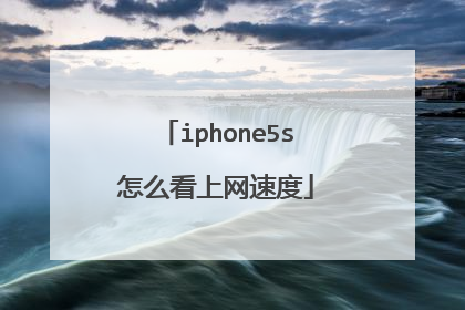 iphone5s怎么看上网速度