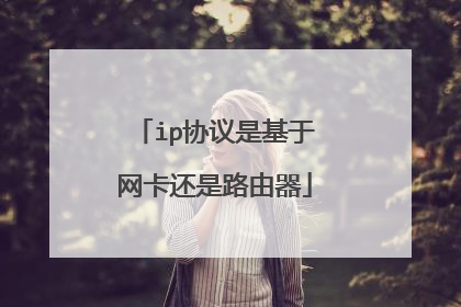 ip协议是基于网卡还是路由器