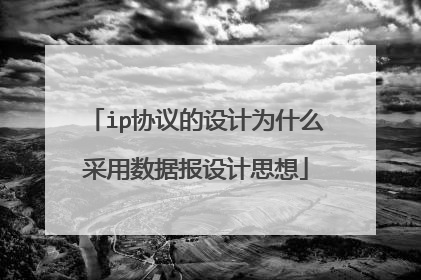 ip协议的设计为什么采用数据报设计思想
