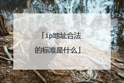 ip地址合法的标准是什么