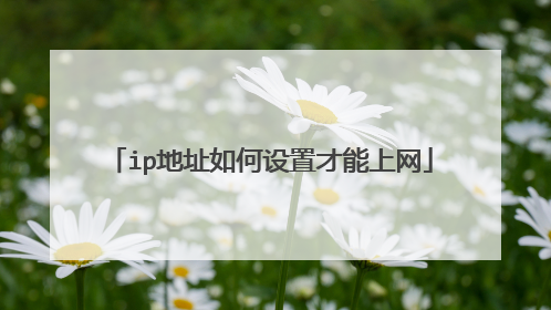 ip地址如何设置才能上网