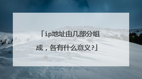ip地址由几部分组成,各有什么意义?