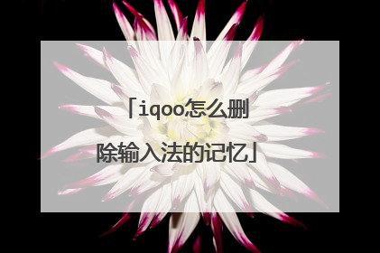 iqoo怎么删除输入法的记忆