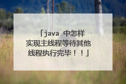 java 中怎样实现主线程等待其他线程执行完毕!!