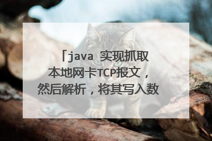 java 实现抓取本地网卡TCP报文，然后解析，将其写入数据库 谁有样例代码，或者实现方式，