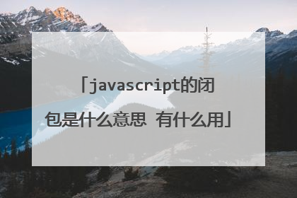 javascript的闭包是什么意思 有什么用
