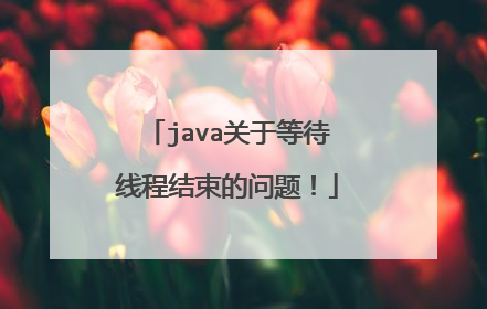 java关于等待线程结束的问题!