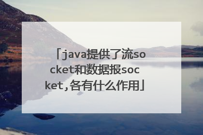 java提供了流socket和数据报socket,各有什么作用