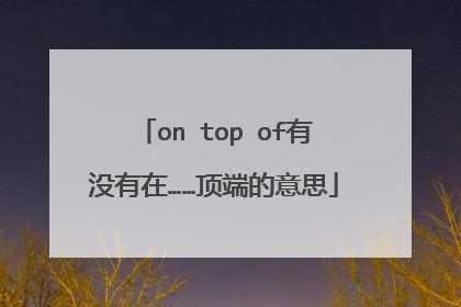 on top of有没有在……顶端的意思