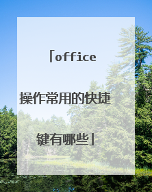 office操作常用的快捷键有哪些