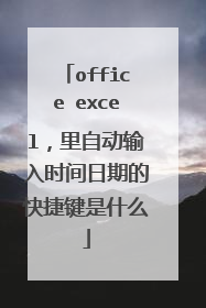 office excel,里自动输入时间日期的快捷键是什么