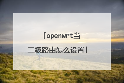 openwrt当二级路由怎么设置
