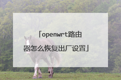 openwrt路由器怎么恢复出厂设置