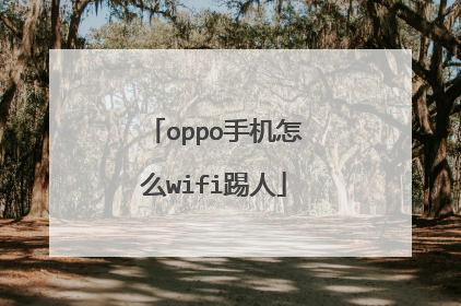 oppo手机怎么wifi踢人