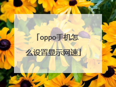 oppo手机怎么设置显示网速