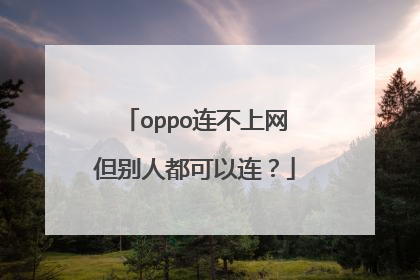 oppo连不上网但别人都可以连?