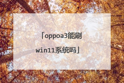 oppoa3能刷win11系统吗