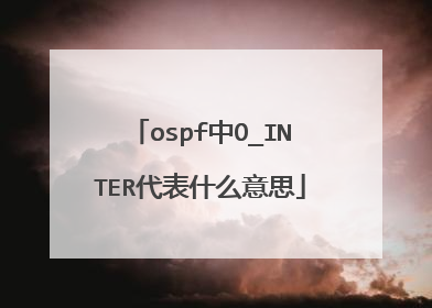 ospf中O_INTER代表什么意思