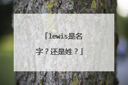 lewis是名字?还是姓?