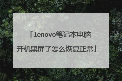 lenovo笔记本电脑开机黑屏了怎么恢复正常