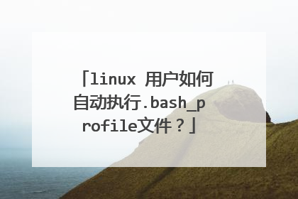 linux 用户如何自动执行.bash_profile文件？
