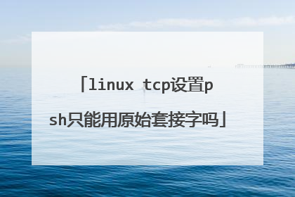 linux tcp设置psh只能用原始套接字吗