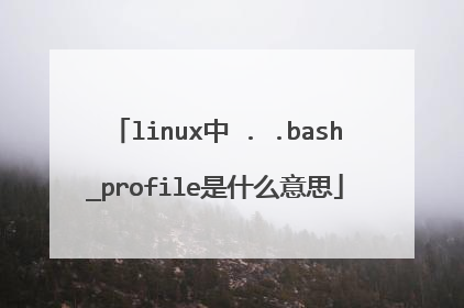 linux中 . .bash_profile是什么意思